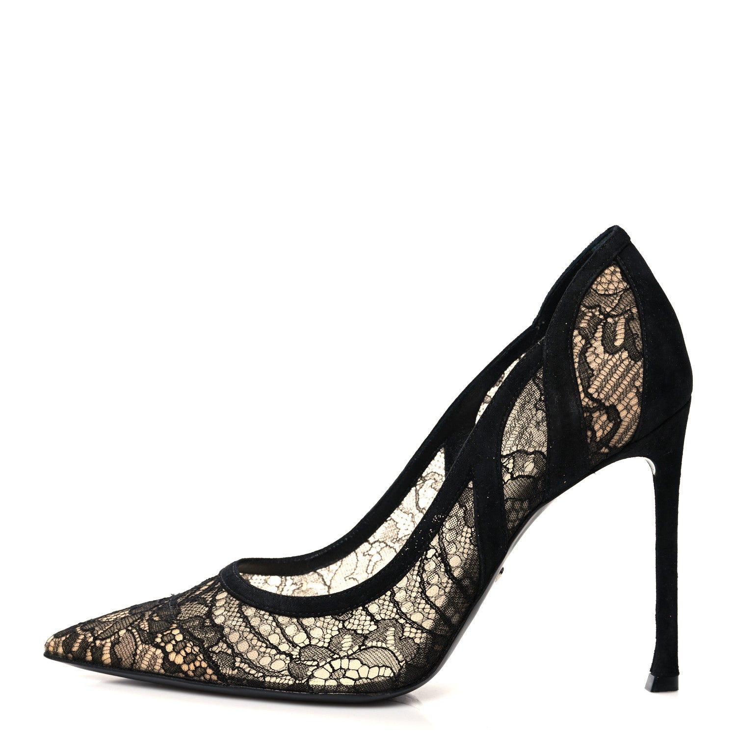 Christian Dior Lace Suede Lingerie Pumps 36.5 Black 1 of 7