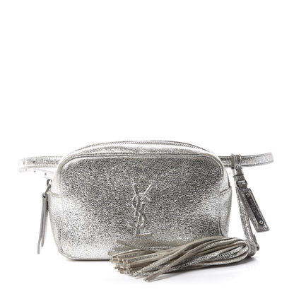 Saint Laurent Metallic Lambskin Monogram Lou Belt Bag Argento 1 of 10