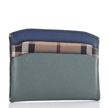 Burberry Soft Grain Calfskin Haymarket Check Izzy Card Case Celadon Blue 3 of 7