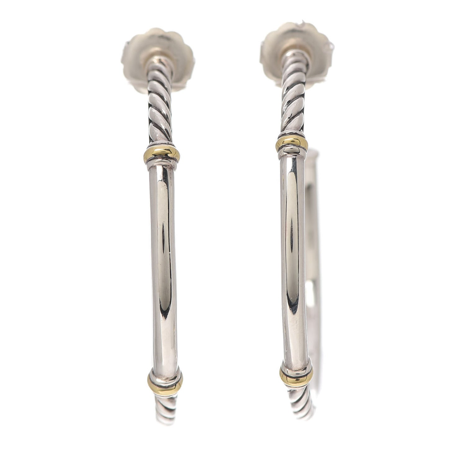 Sterling Silver 18K Yellow Gold Metro Hoop Earrings