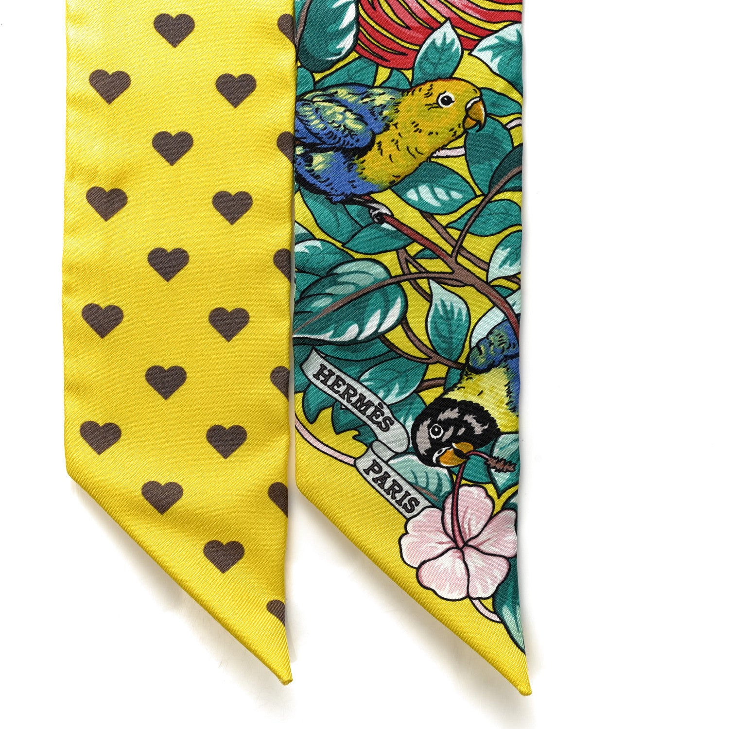 Hermes Silk Jungle Love Love Twilly Jaune Vif Canard 2 of 4