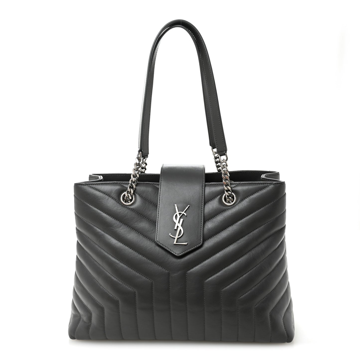 Calfskin Y Quilted Monogram Large Loulou Shopper Storm