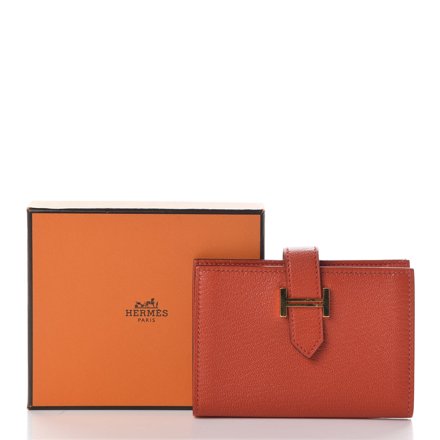 Chevre Mysore Bearn Card Holder Wallet Capucine