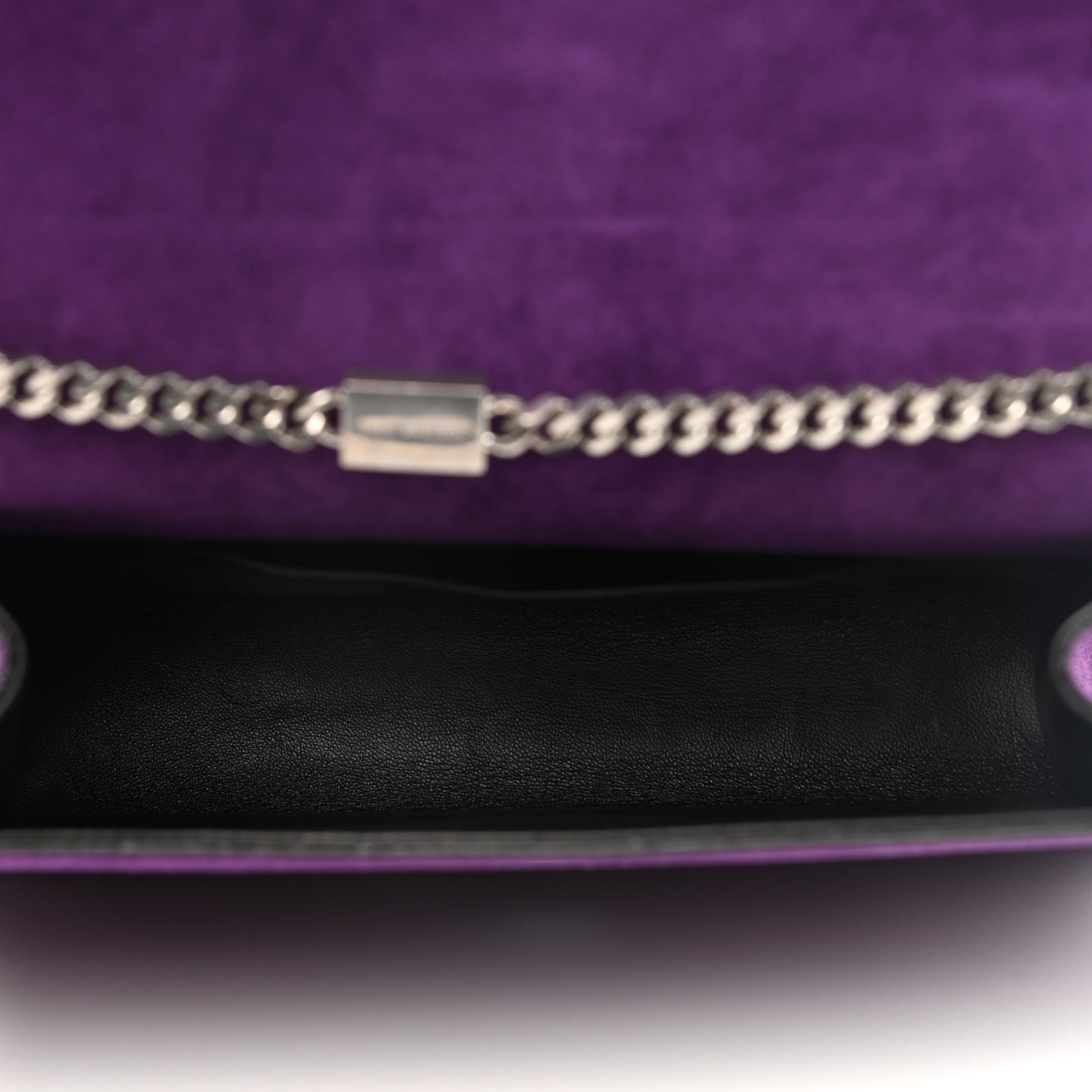 Suede Patchwork Medium Classic Monogram Kate Satchel Purple