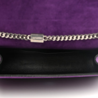 Saint Laurent Suede Patchwork Medium Classic Monogram Kate Satchel Purple 5 of 8