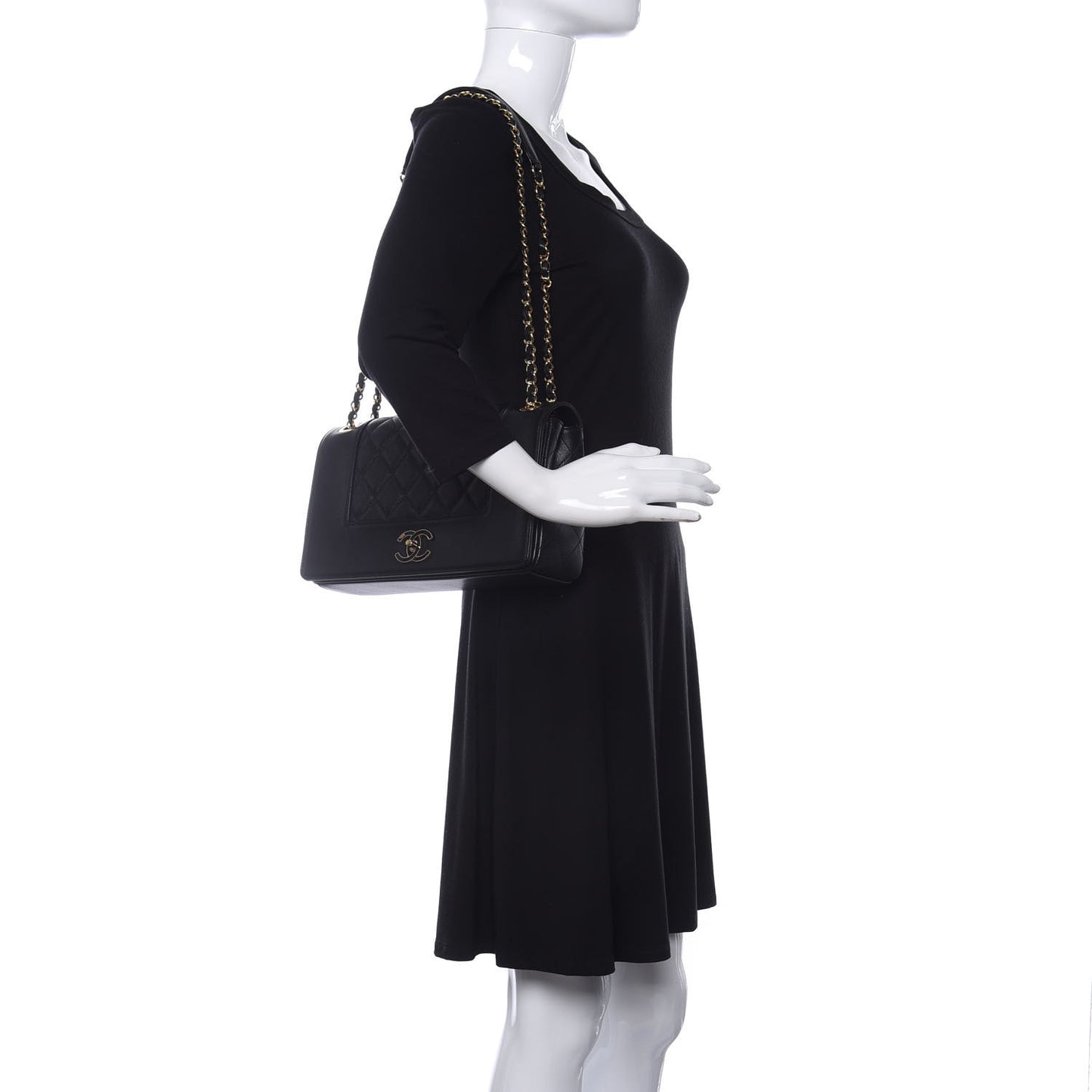 Sheepskin Quilted Vintage Mademoiselle Flap Black
