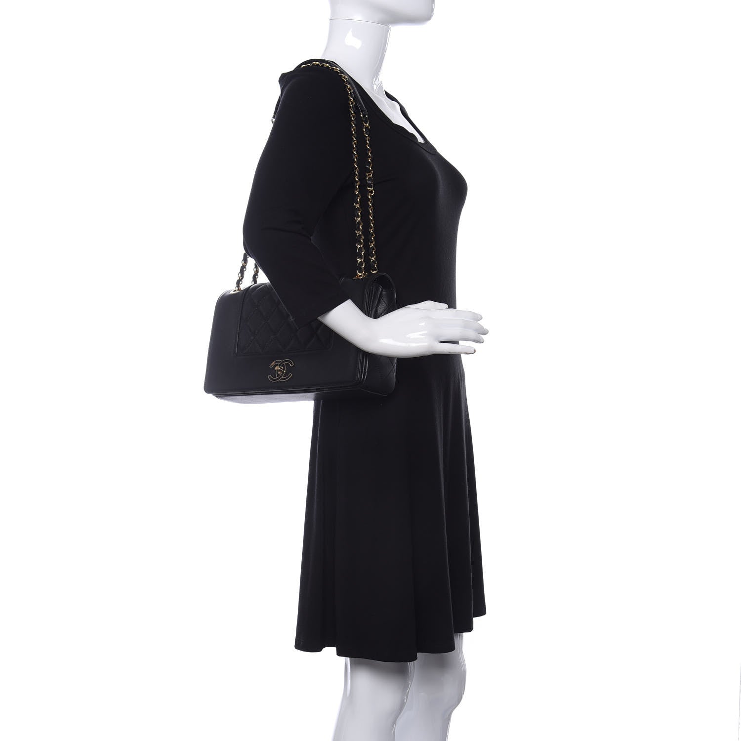 Chanel Sheepskin Quilted Vintage Mademoiselle Flap Black 2 of 11