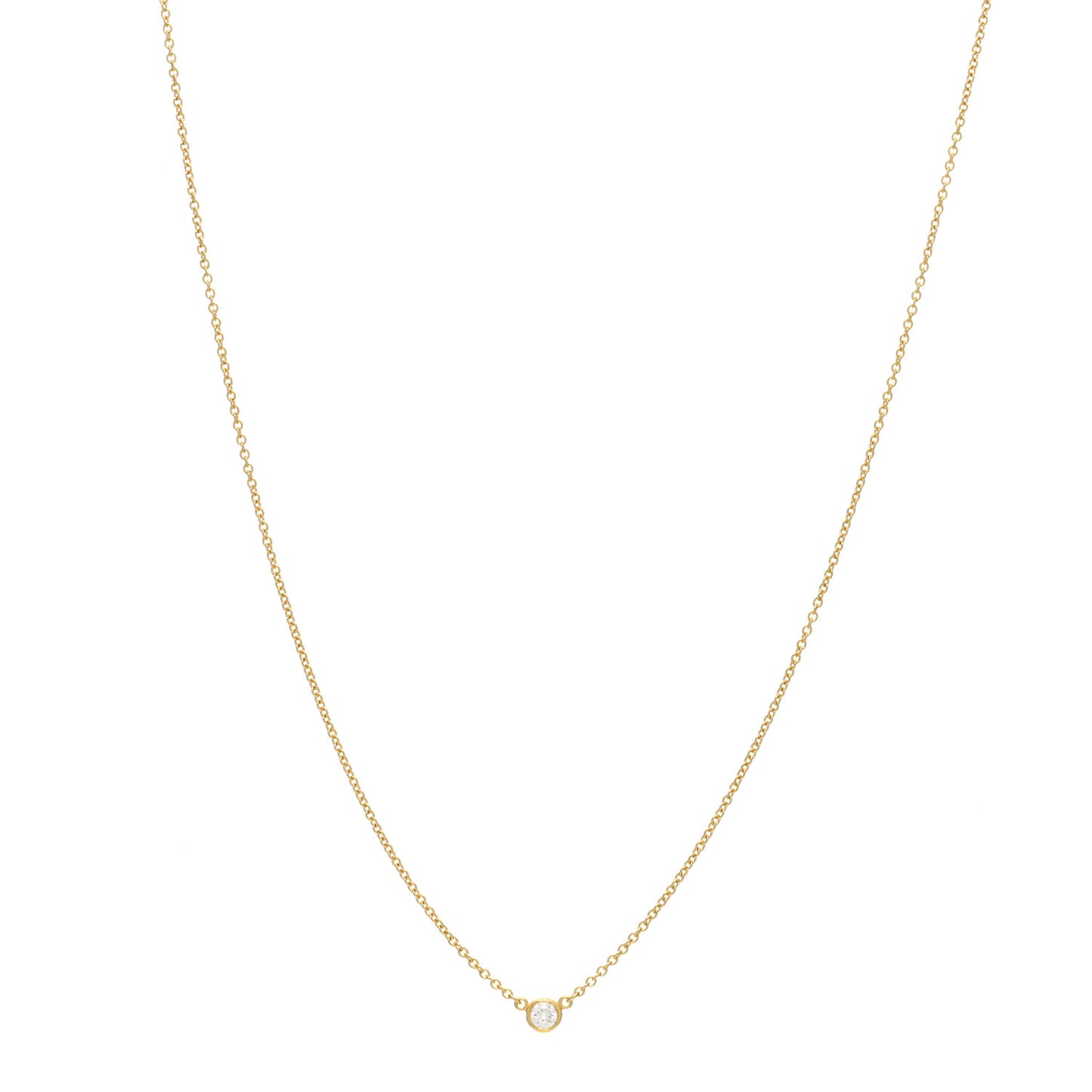 18K Yellow Gold Diamond .08ct Elsa Peretti Diamonds by the Yard Pendant Necklace