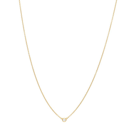Tiffany 18K Yellow Gold Diamond .08ct Elsa Peretti Diamonds by the Yard Pendant Necklace 1 of 3