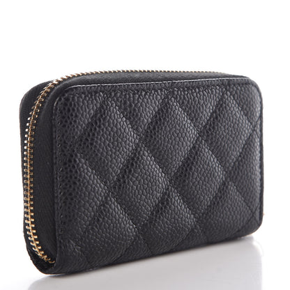 Chanel Caviar Quilted Zip Coin Purse Black 3 of 8