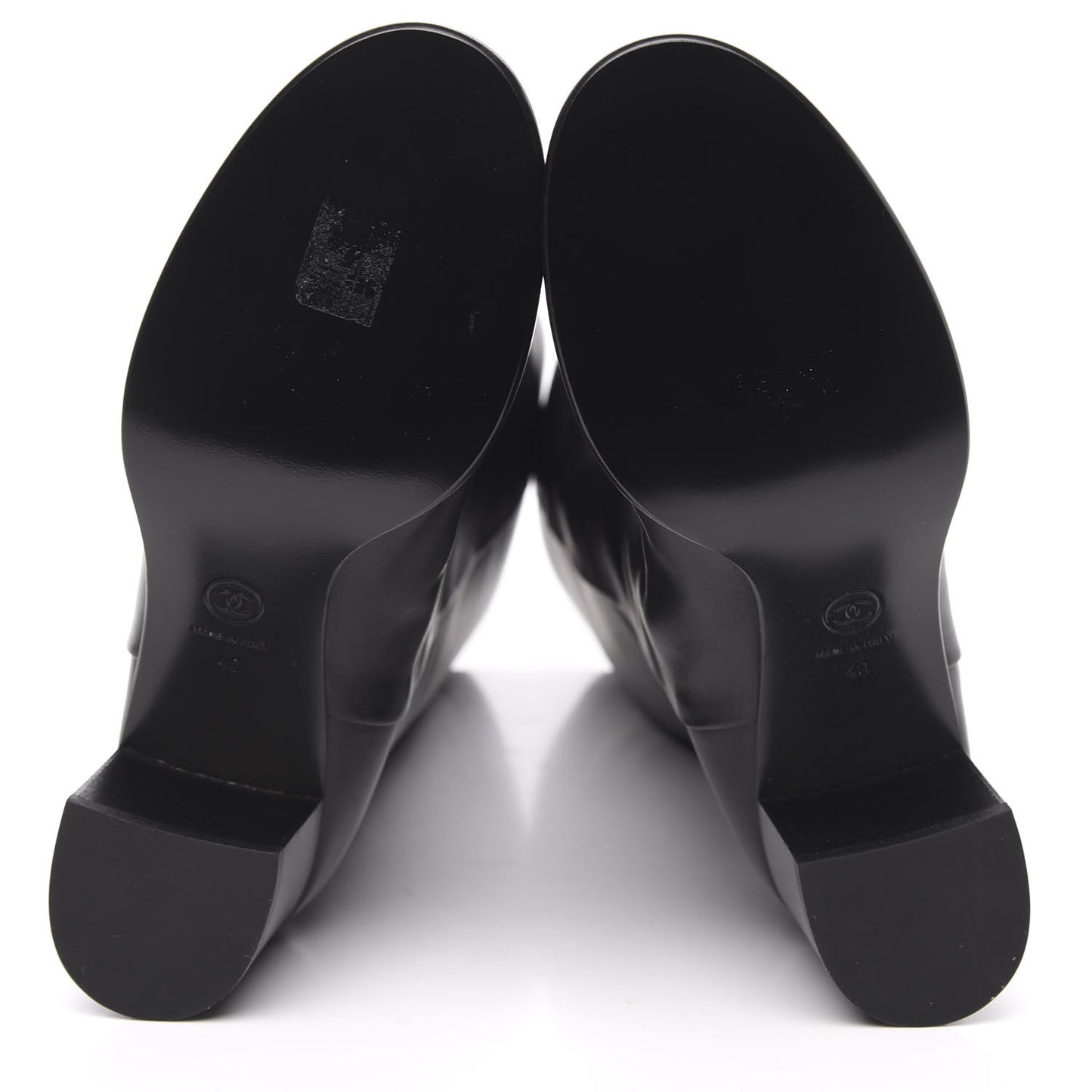 Calfskin CC High Boots 40 Black