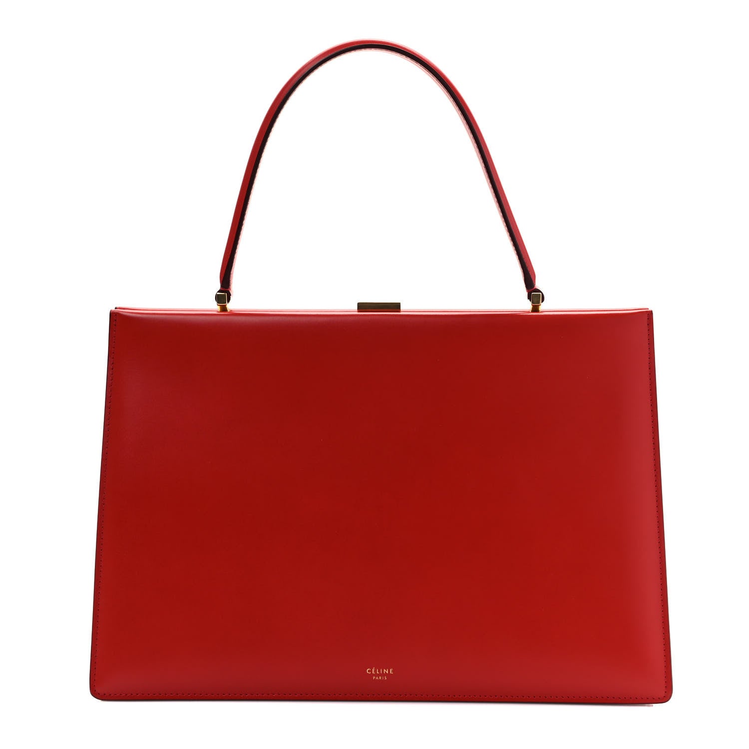 Celine Patina Box Calfskin Medium Clasp Bag Scarlet 1 of 8