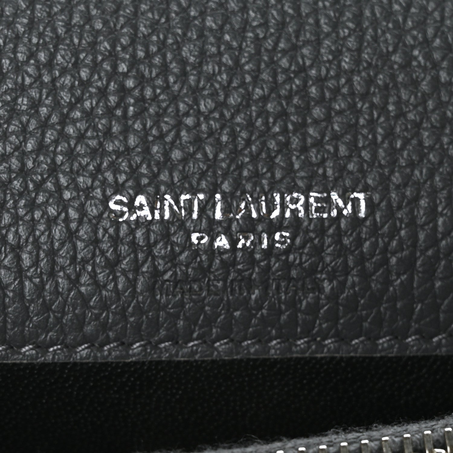 Saint Laurent Grained Calfskin Sac De Jour Compact Wallet Fog 7 of 8