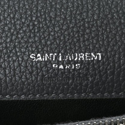 Saint Laurent Grained Calfskin Sac De Jour Compact Wallet Fog 7 of 8