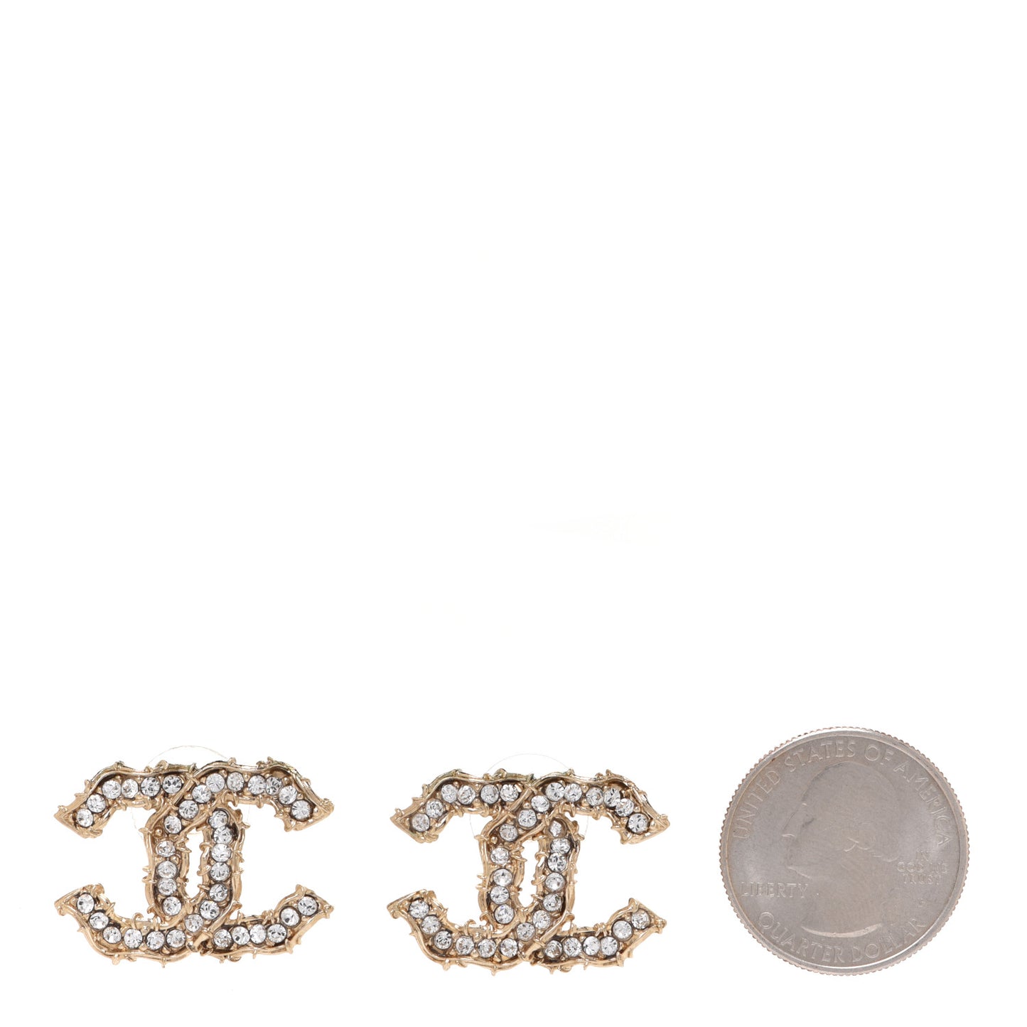 Crystal CC Earrings Gold