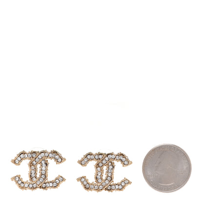 Chanel Crystal CC Earrings Gold 2 of 5