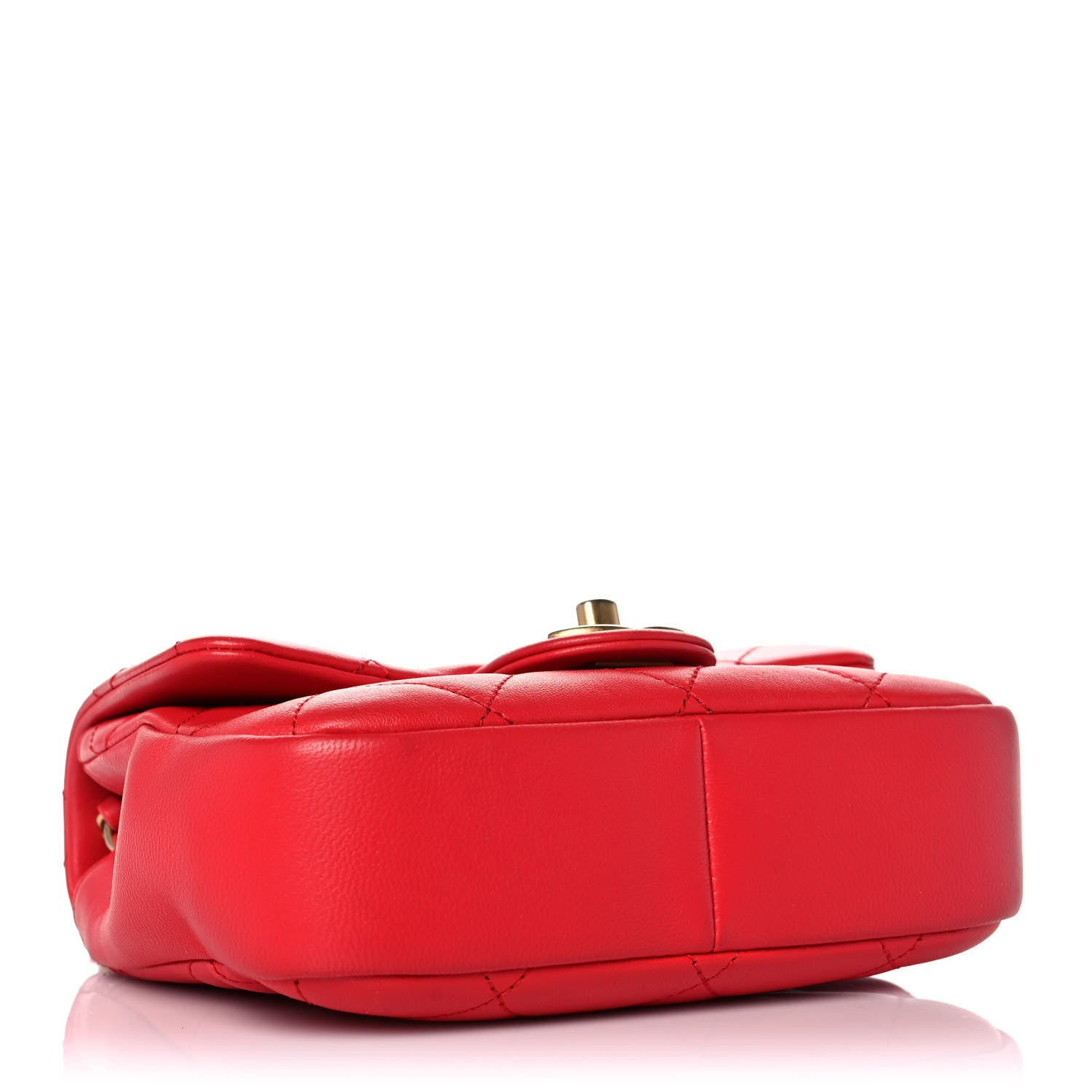 Chanel Lambskin Quilted Small In The Loop Handle Flap Bag Red 4 of 11