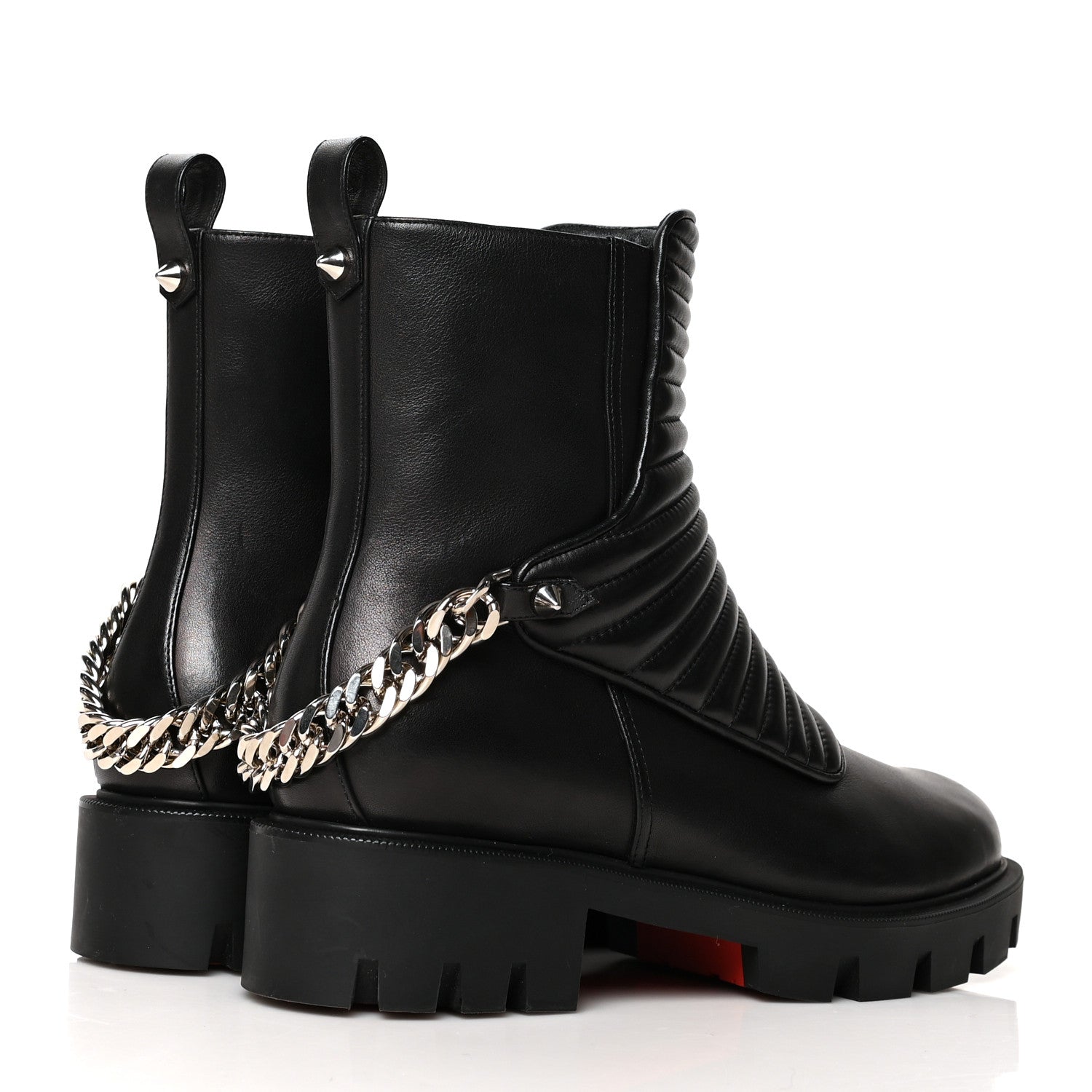 Christian Louboutin Calfskin Maddic Max Flat Boots 37 Black 4 of 9