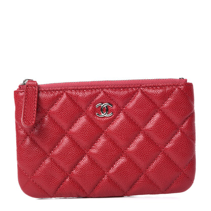 Chanel Caviar Quilted Small Cosmetic Case Dark Red 1 of 10