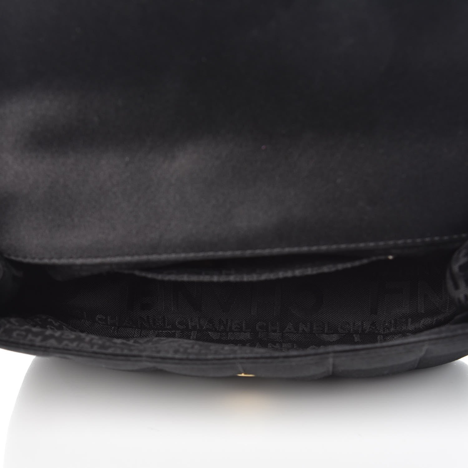 Chanel Satin Chocolate Bar Quilted Camellia Rectangular Mini Flap Black 5 of 8