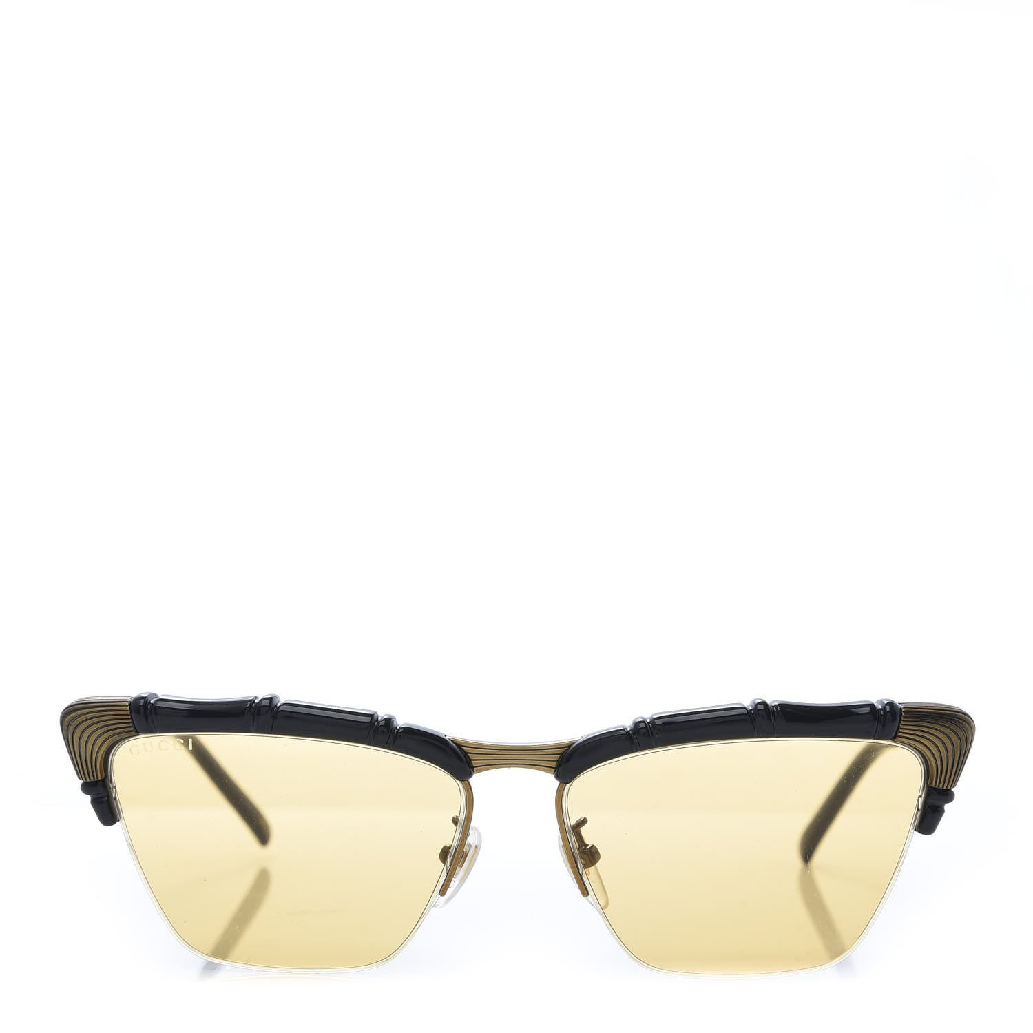 Gucci Acetate Metal Bamboo Sunglasses GG660S Black Yellow 2 of 7