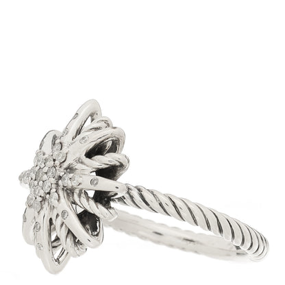 David Yurman Sterling Silver Diamond 16mm Starburst Ring 54 7 3 of 5