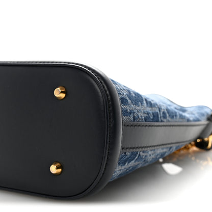 Christian Dior Denim Oblique Jacquard Medium C'est Chain Bucket Bag Denim Blue 9 of 9