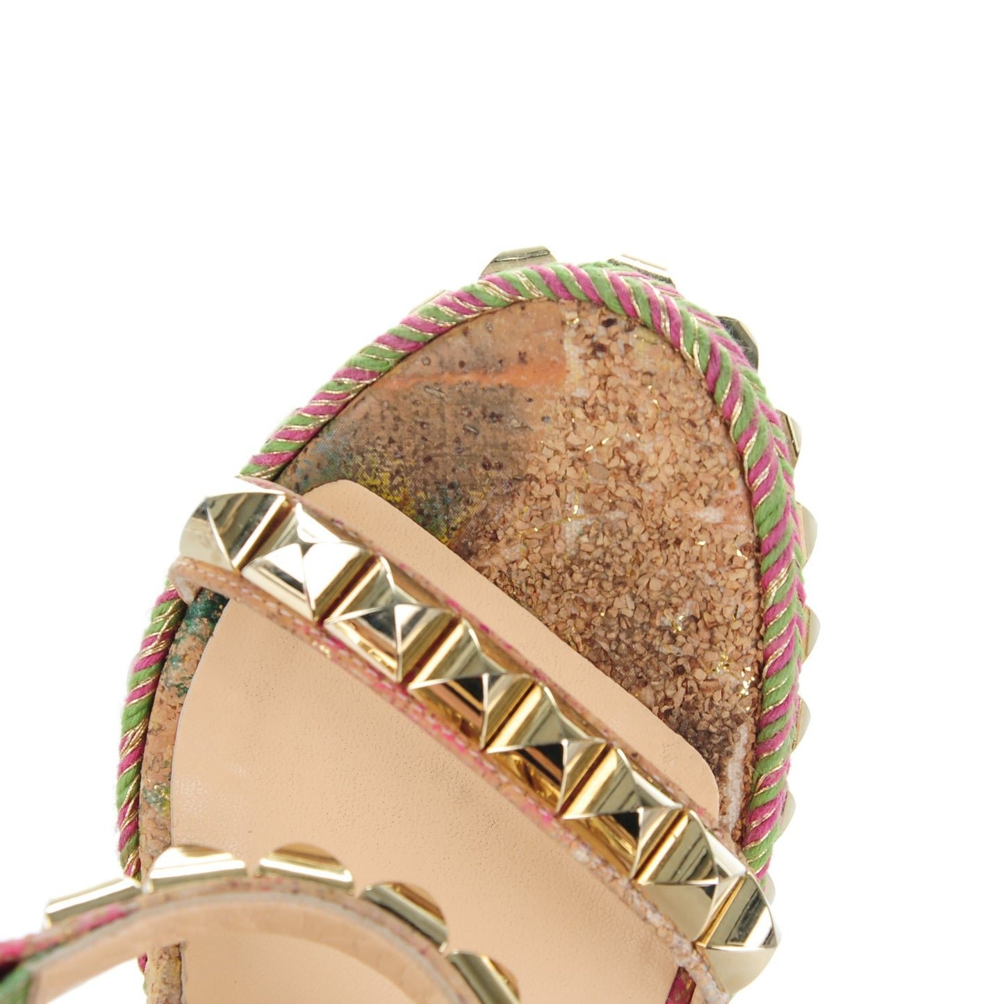 Cork Bloom Print Cataclou 140 Wedge Sandals 36 Multicolor