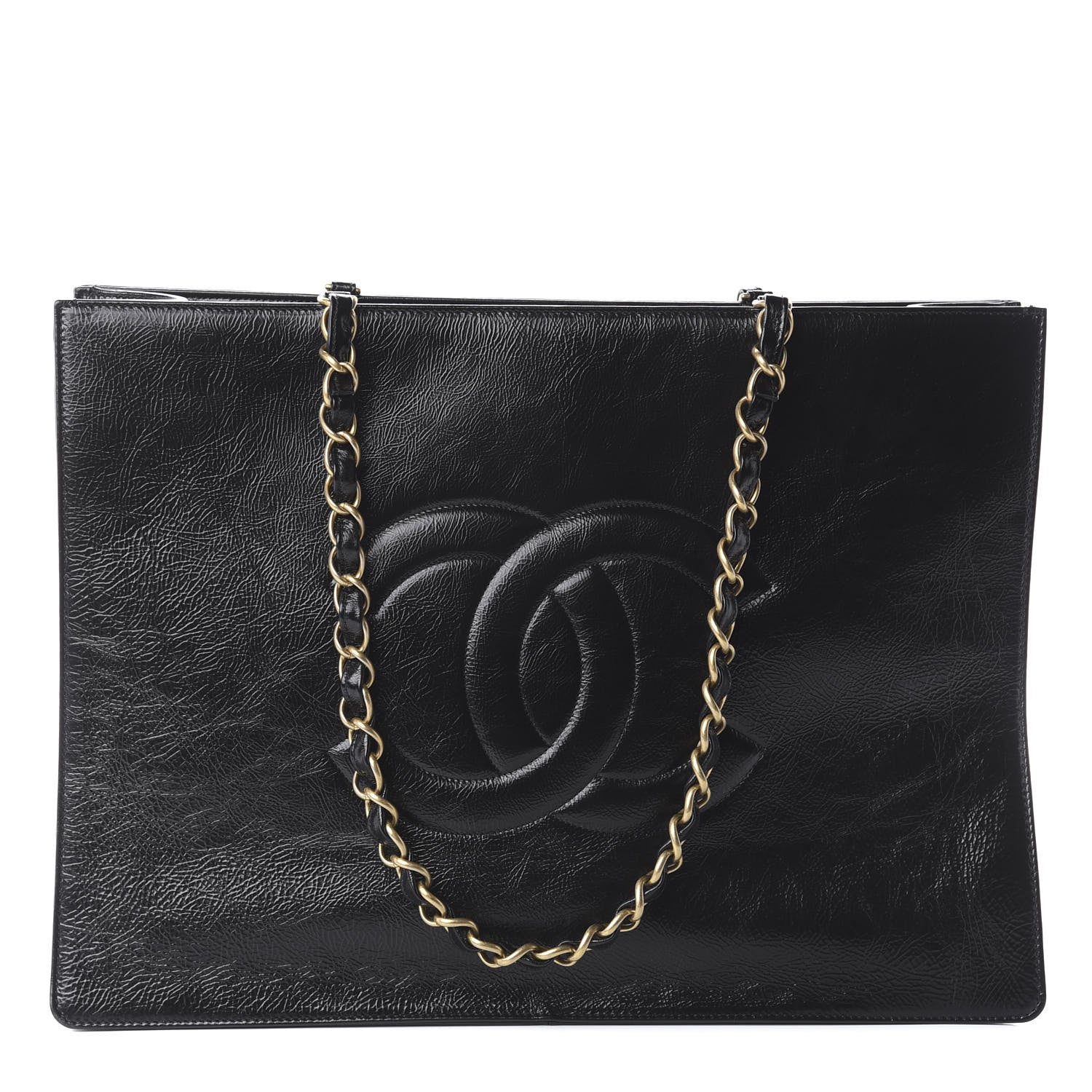 Chanel Shiny Aged Calfskin Shopping Bag Black 1 of 9