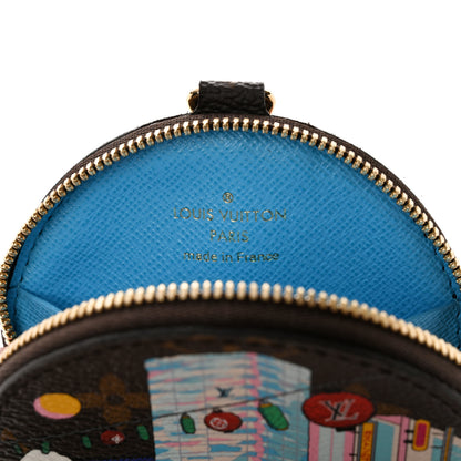 Louis Vuitton Monogram 2022 Christmas Animation Tokyo Round Coin Purse Blue 6 of 7
