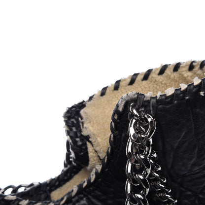 Stella McCartney Shaggy Deer Shearling Chain Falabella Tote Black 14 of 17