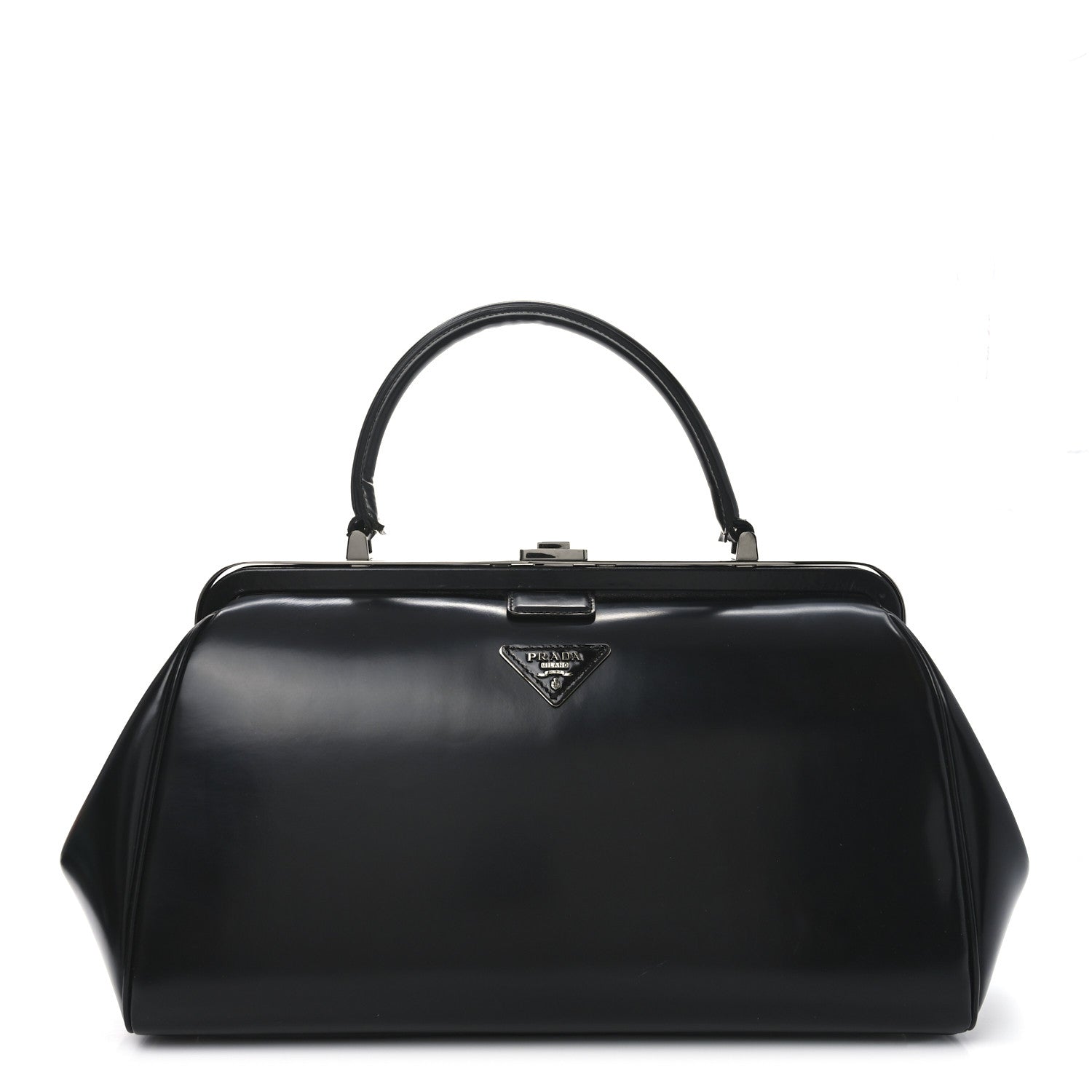 Prada Spazzolato Frame Bag Black 1 of 10