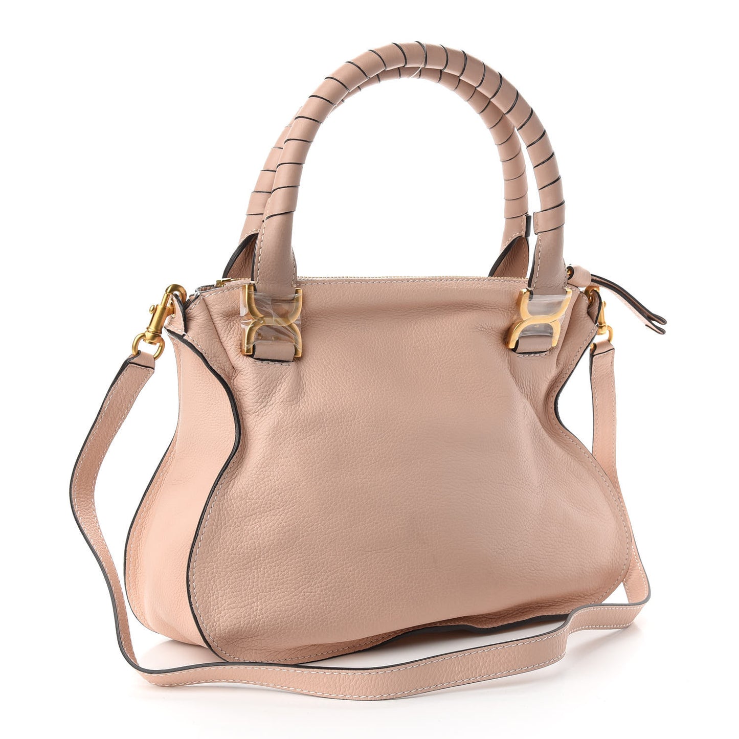Calfskin Medium Marcie Satchel Powder Beige