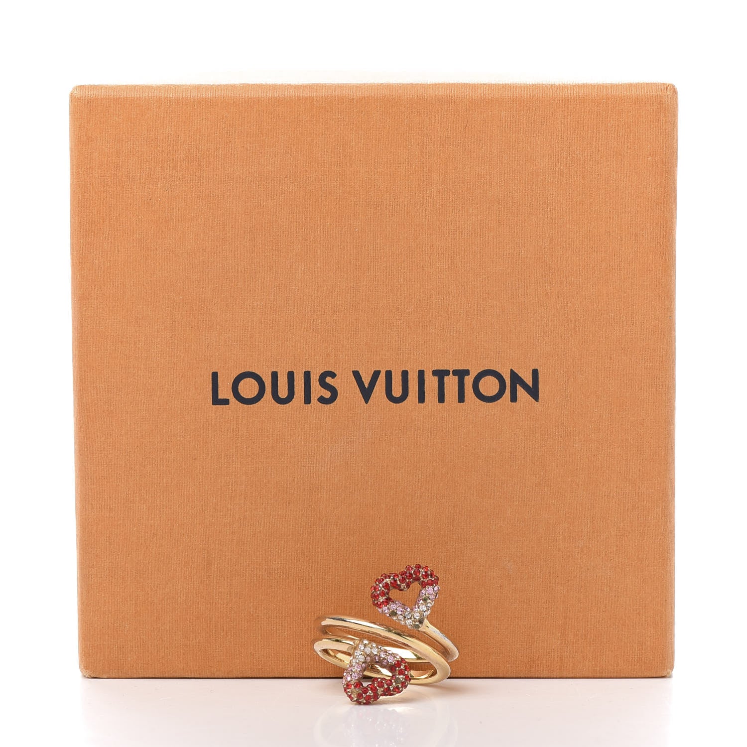 Louis Vuitton Swarovski LV and V Heart Strass Ring L Rose Gold 7 of 7