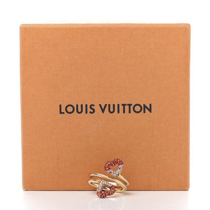 Louis Vuitton Swarovski LV and V Heart Strass Ring L Rose Gold 7 of 7