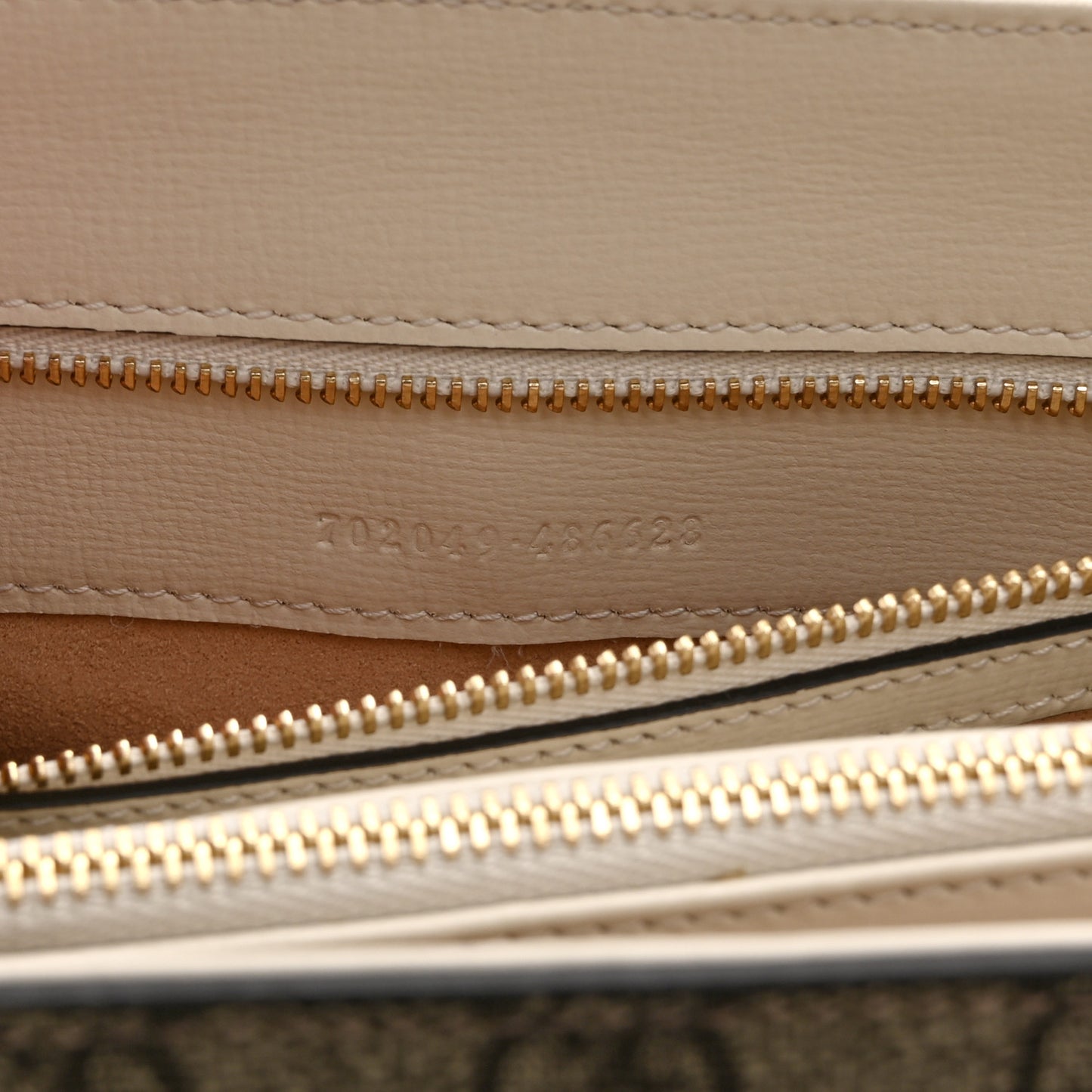 GG Supreme Monogram Calfskin Medium Horsebit 1955 Top Handle Bag Beige Ebony Mystic White