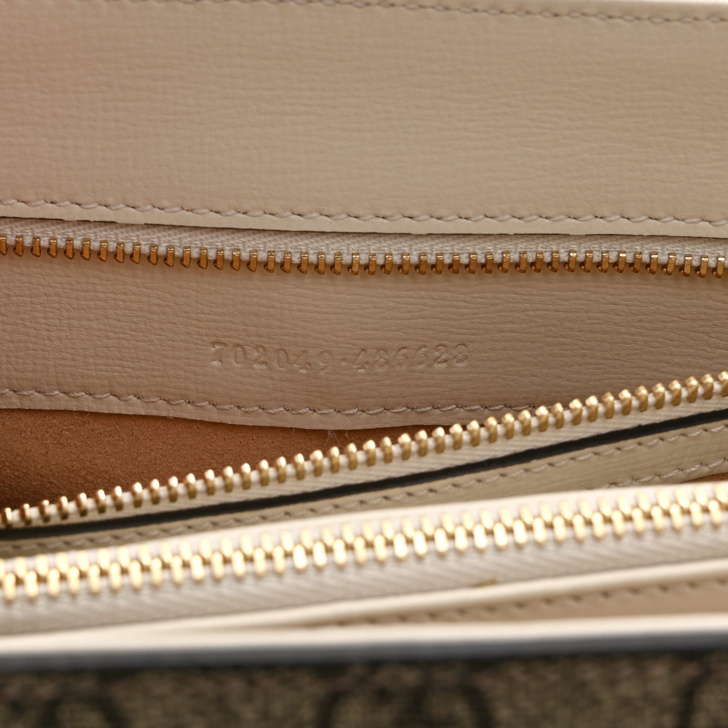 Gucci GG Supreme Monogram Calfskin Medium Horsebit 1955 Top Handle Bag Beige Ebony Mystic White 7 of 11