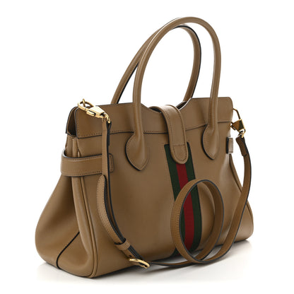 Gucci New Sakai Calfskin Lux Web Medium Dahlia Top Handle Shoulder Bag Quarz Beige 3 of 10
