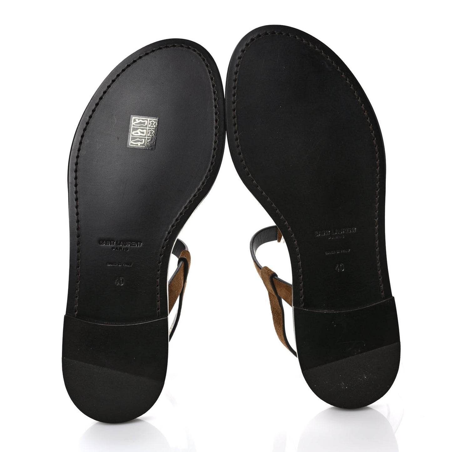 Suede Cassandra Monogram Sandals 40 Brown