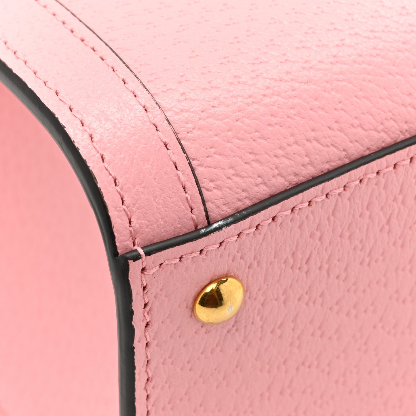 Textured Dollar Calfskin Web Mini Diana Tote Bag Wild Rose Black