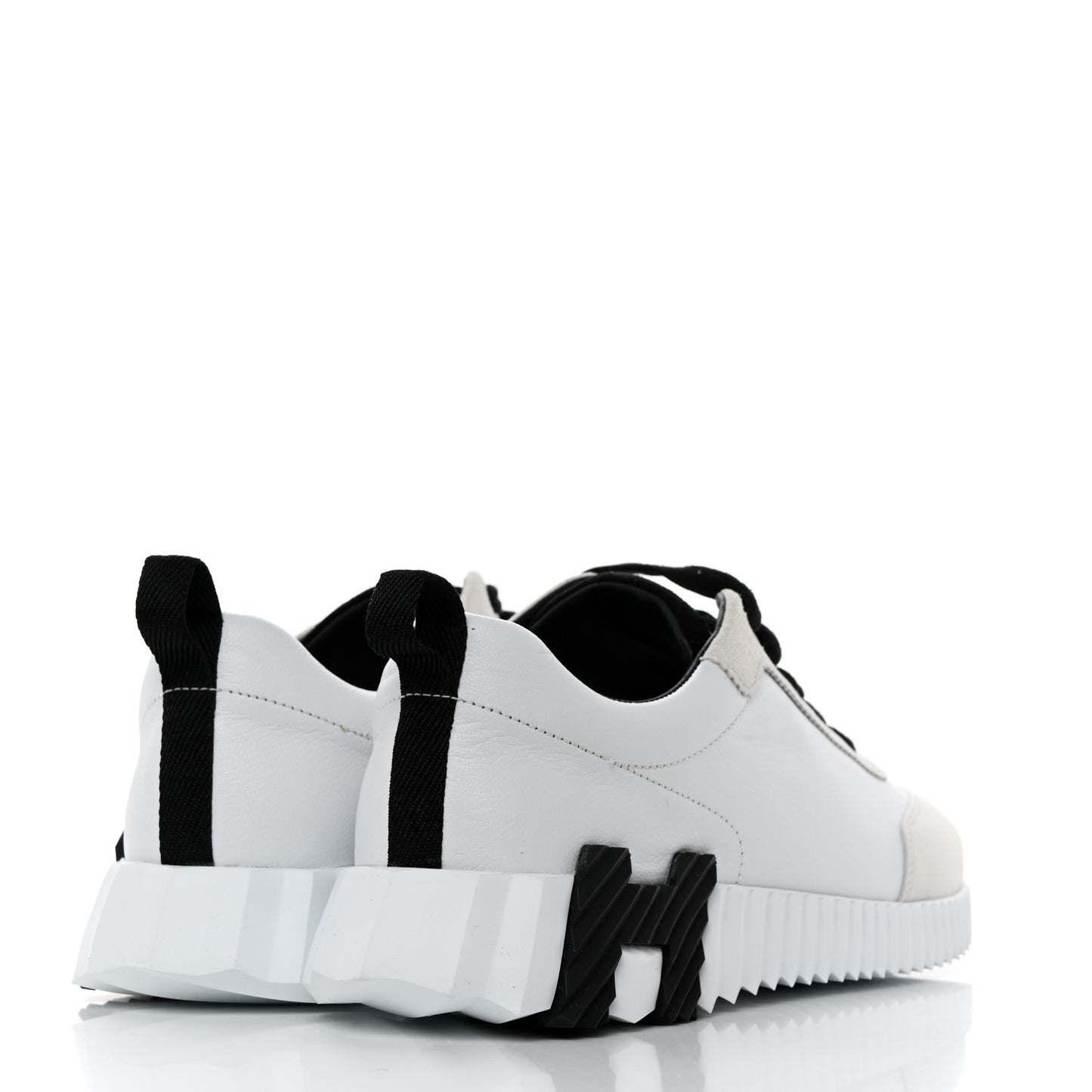 Calfskin Suede Goatskin Bouncing Sneakers 40 White Black
