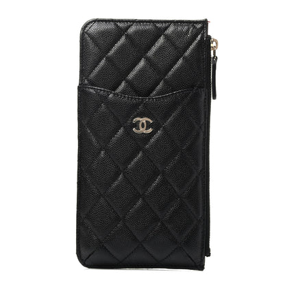 Chanel Caviar Quilted Classic Flat Wallet Pouch Black 1 of 3