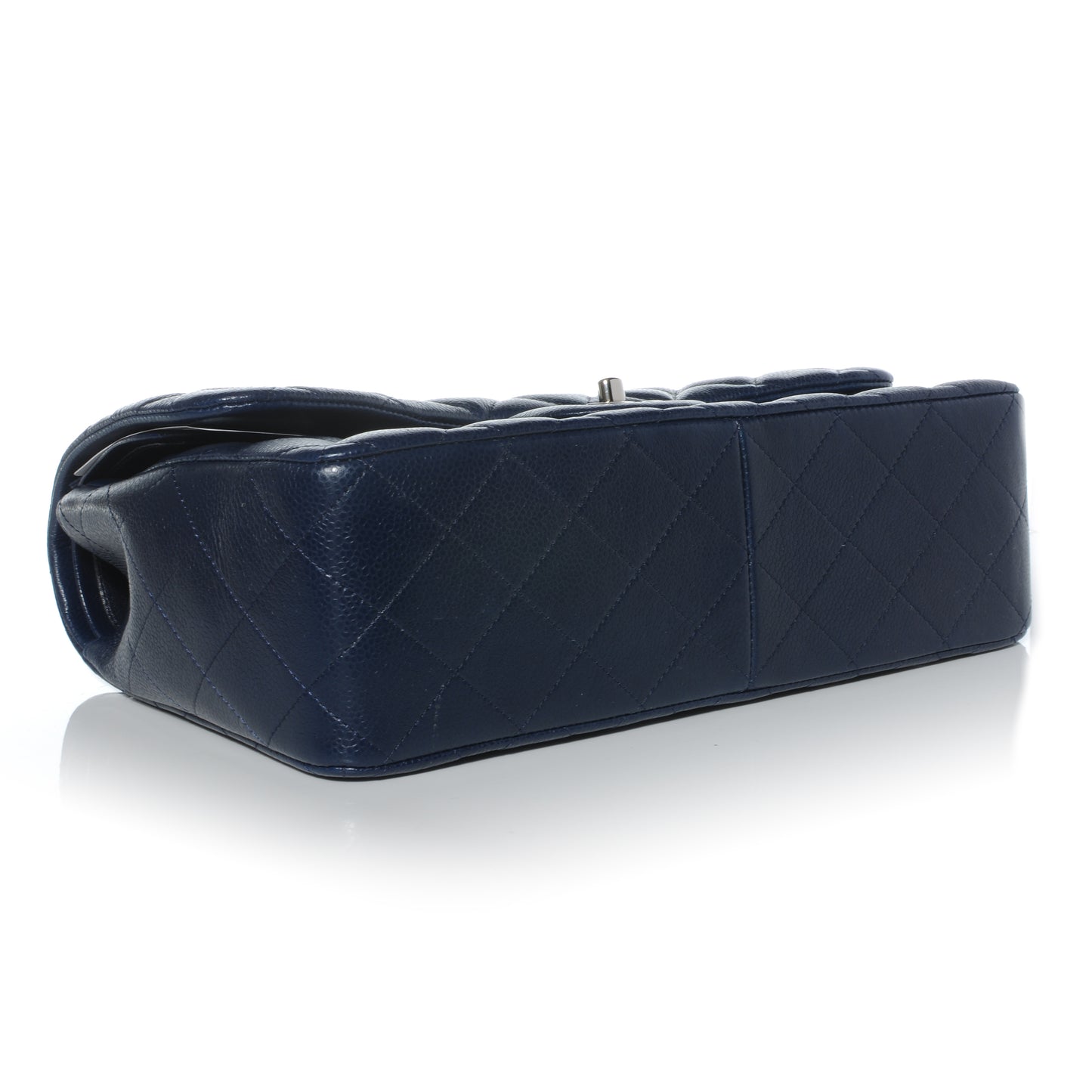 Caviar Jumbo Double Flap Navy Blue