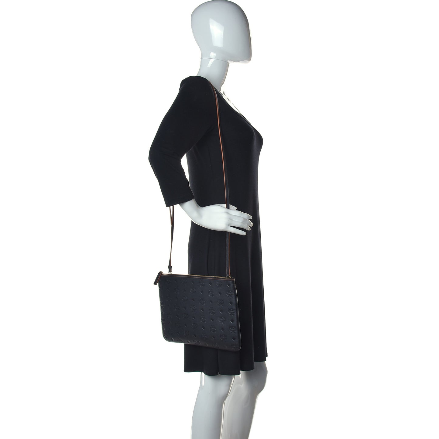 Calfskin Monogram Klara Crossbody Pouch Black