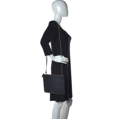 MCM Calfskin Monogram Klara Crossbody Pouch Black 2 of 10
