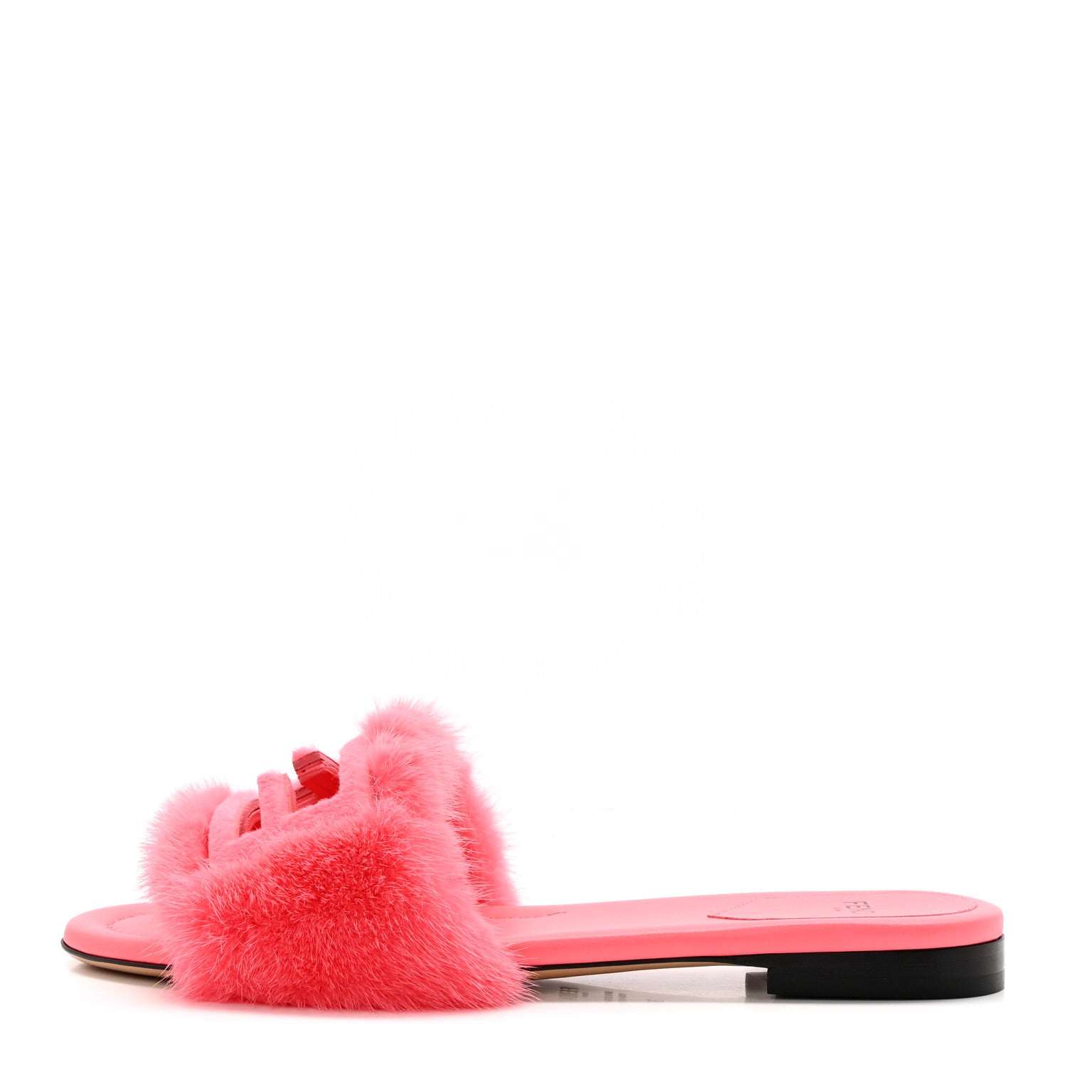 Fendi Mink FF Baguette Slide Sandals 37 Kissed 1 of 8