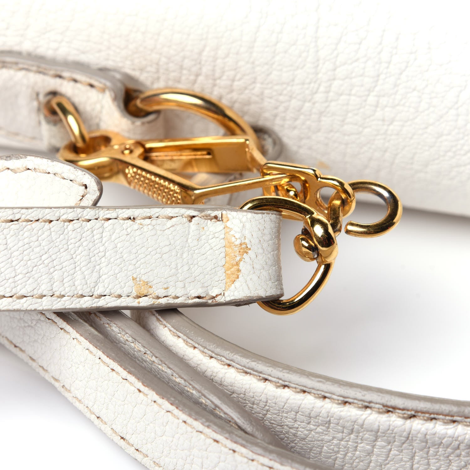 Miu Miu Goatskin Madras Shoulder Bag White 12 of 13