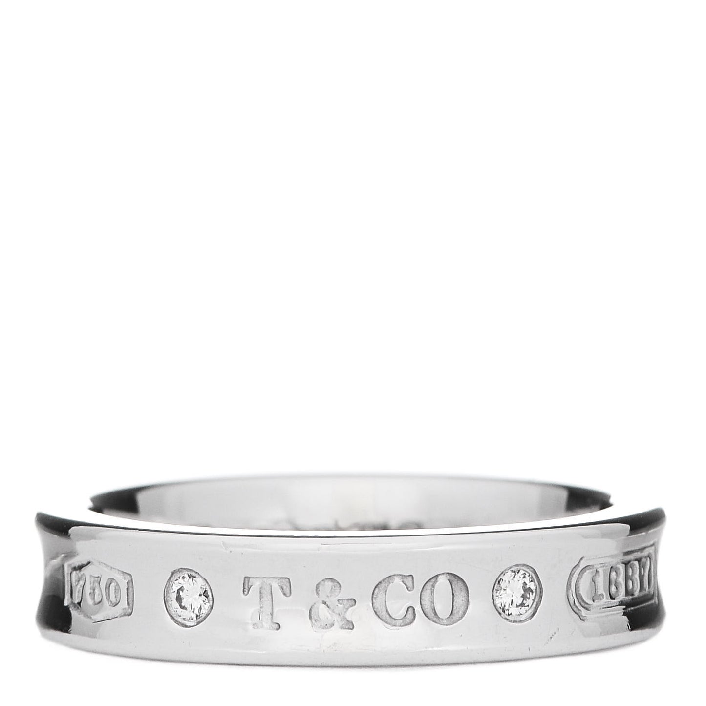 18K White Gold Diamond Narrow 1837 Ring 49 5