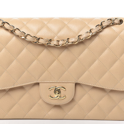 Chanel Caviar Quilted Jumbo Double Flap Beige 9 of 16