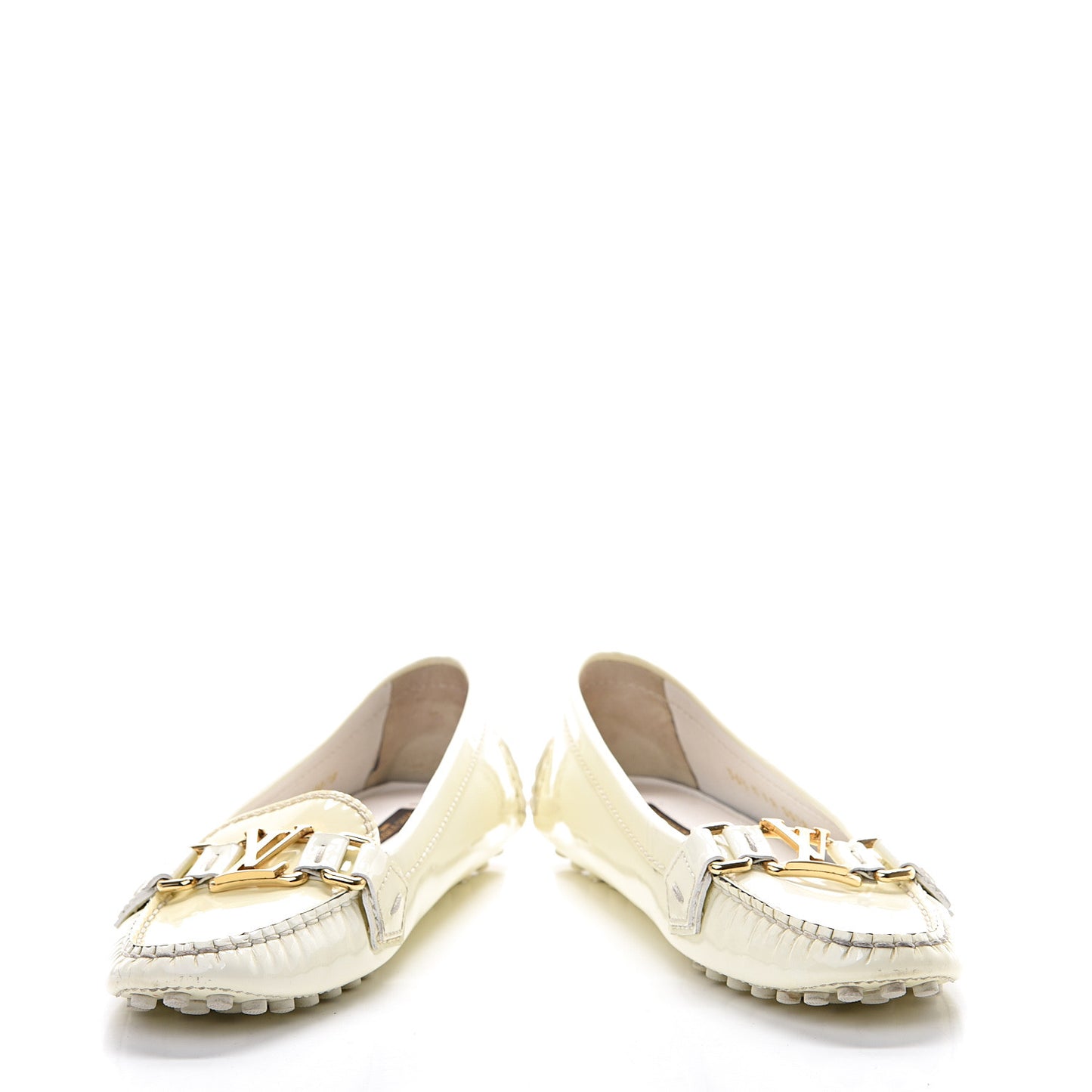 Patent Calfskin Oxford Loafers 36.5 White